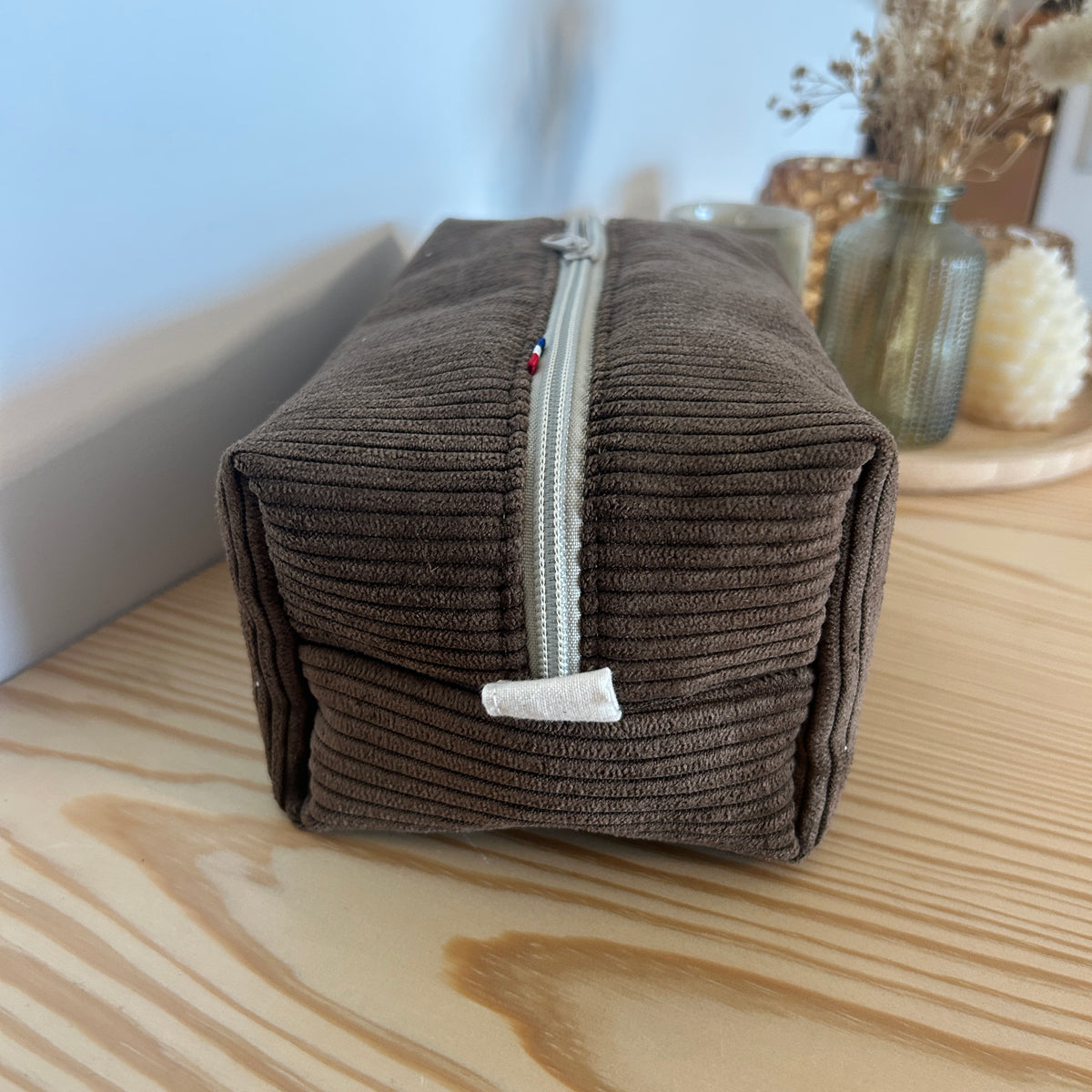 Trousse de toilette QL01 - marron & beige - dispo immédiate