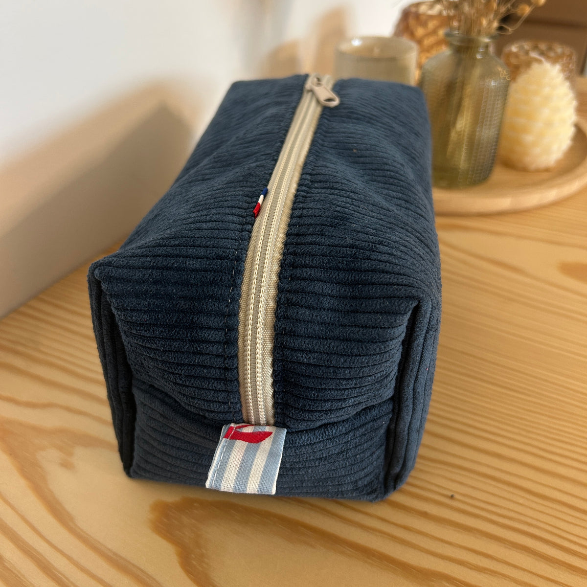 Trousse de toilette QL01 - marine & rayures homard